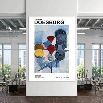 Препечатка на френска изложба от 1975 г. Плакат за творби на Тео Досбург