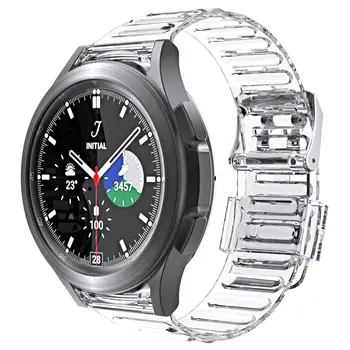  прозрачна лента за Samsung Galaxy Watch 4 / Classic / 46mm / 42mm / 40mm / 44mm TPU здрав калъф + гривна Galaxy Watch 4 каишка
