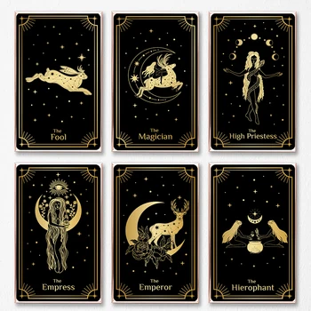 Таро палубата отпечатъци Таро карта любовник подаръци мистична луна астрология плакати мистични тъмно готически стена изкуство декорация платно живопис