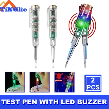 Тест писалка с Led зумер Ac24-250V 3.5Mm висока яркост три светлина светлина вграден зумер отвертка тест писалка