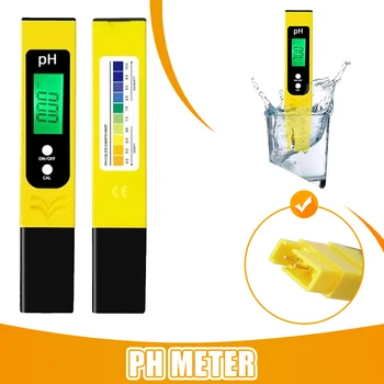  цифров LCD PH метър 0.01 Висока точност за тестер за качество на водата с обхват на измерване 0-14 Подходящ аквариум за плувен басейн