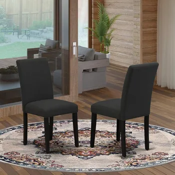 черен цвят бельо плат мека трапезни столове кухня стол стая Living модерни мебели У дома